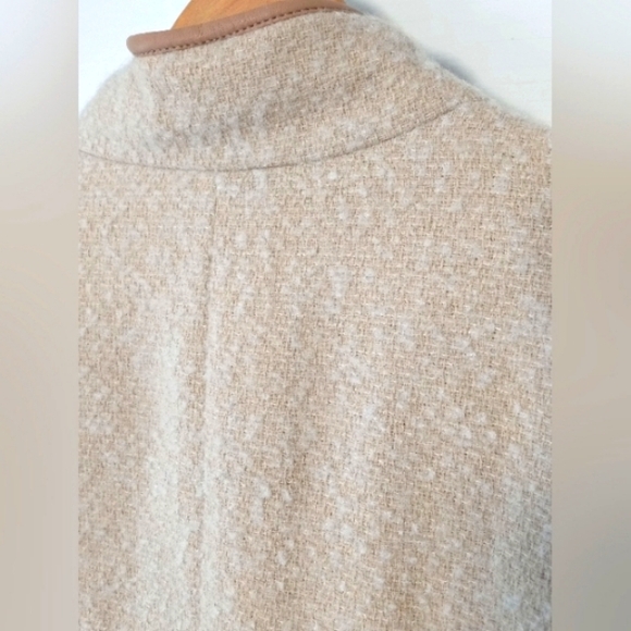 Dennis Basso women's XL cream tan pea coat vintage style boho formal jacket new - Picture 6 of 7